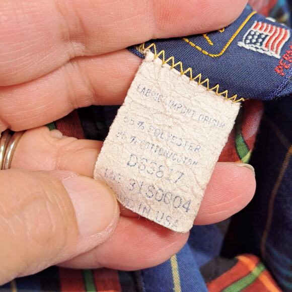 Authentic Vtg Panhandle Slim Western Shirt Pearl Snap Buttons Mens Size 17 Plaid - Picture 7 of 8